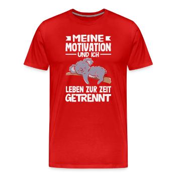 Ma motivation et moi - actuellement séparés - T-shirt bio Premium Homme - rouge - Devant - Damien (186cm)