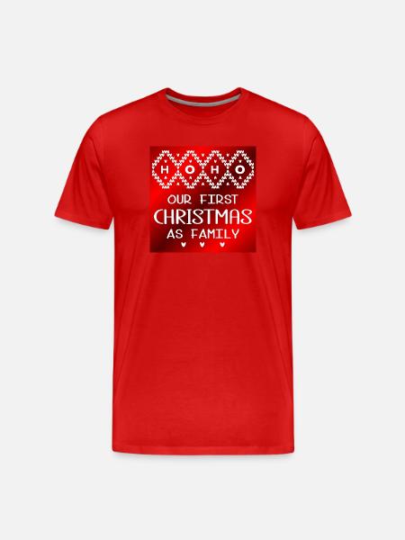 First Christmas as family - Men's Premium Organic T-Shirt - red