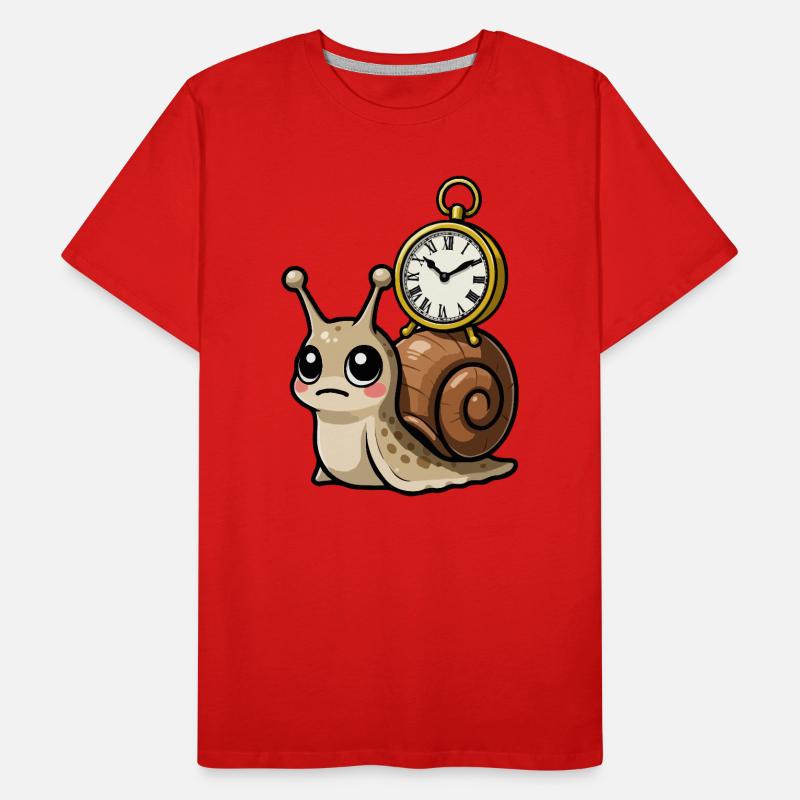 Snail with clock on shell Men's Premium Organic T-Shirt