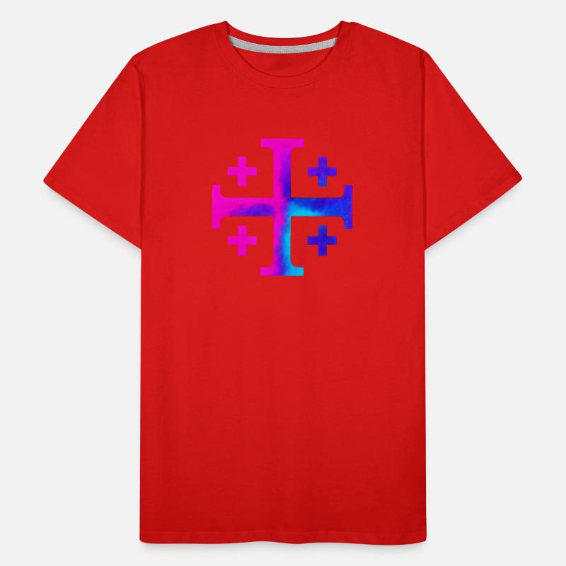 Croix de Kairos (Croix de Jérusalem) – Galaxie T-shirt bio Premium Homme