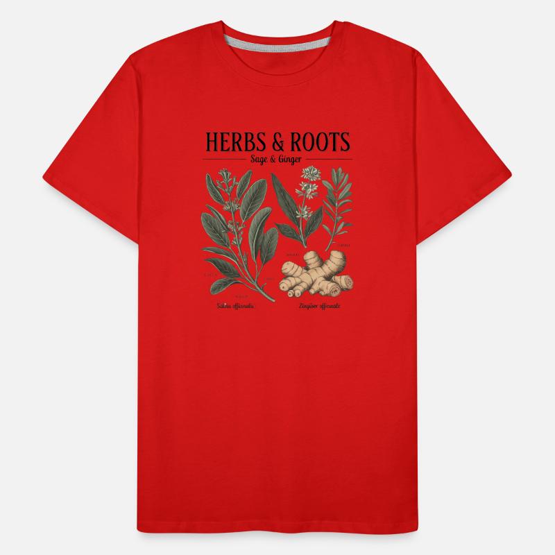 Herbs & Roots – Sage & Ginger Men's Premium Organic T-Shirt