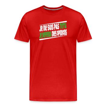 Ich bin nicht stur - Männer Premium Bio T-Shirt - Rot - Vorne - Damien (186cm)
