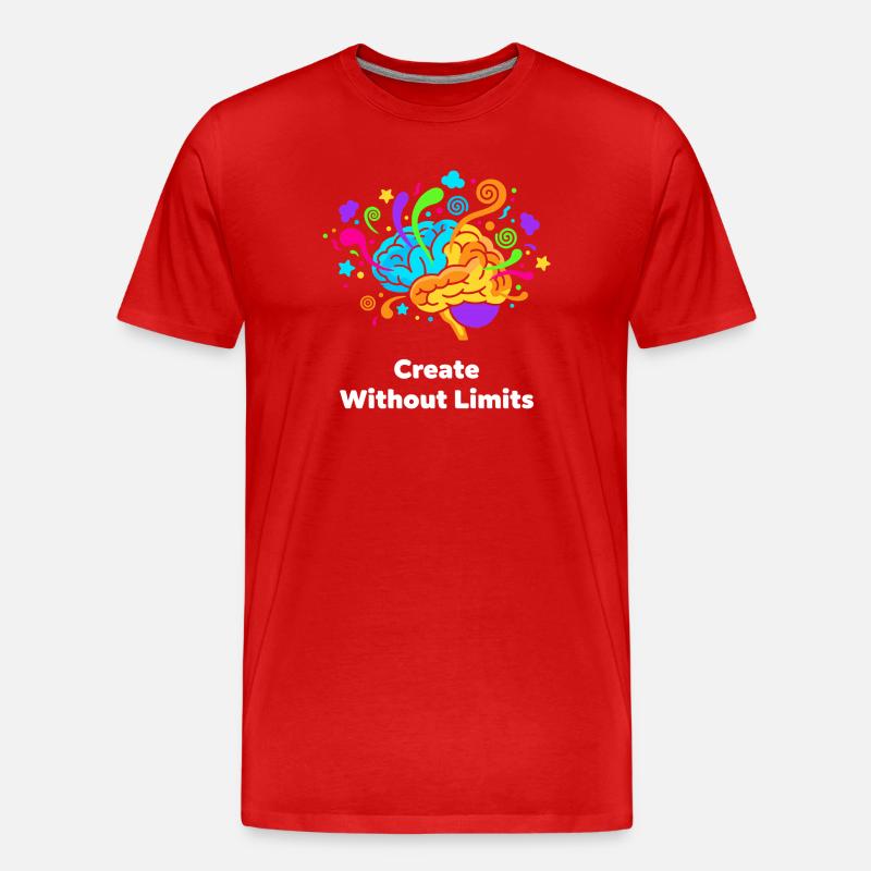 Creative brain art without limits - Men's Premium Organic T-Shirt - red