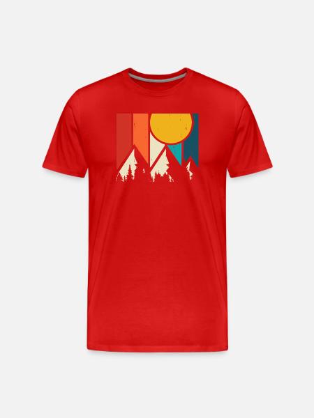 Hiking Hiker Mountaineer Gift - Men's Premium Organic T-Shirt - red
