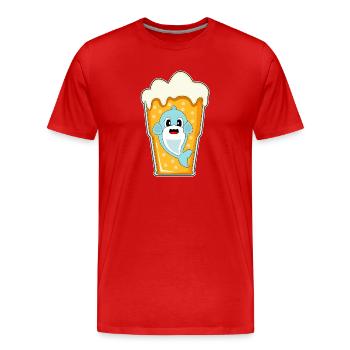Bière Delfin - T-shirt bio Premium Homme - rouge - Devant - Damien (186cm)