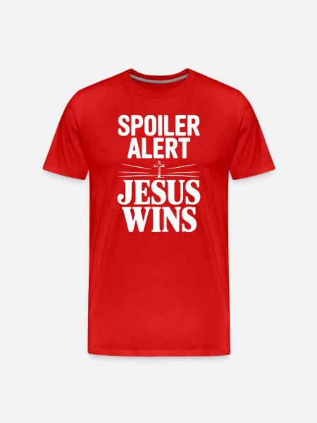 Spoiler Alert Jesus Wins - Men's Premium Organic T-Shirt - red