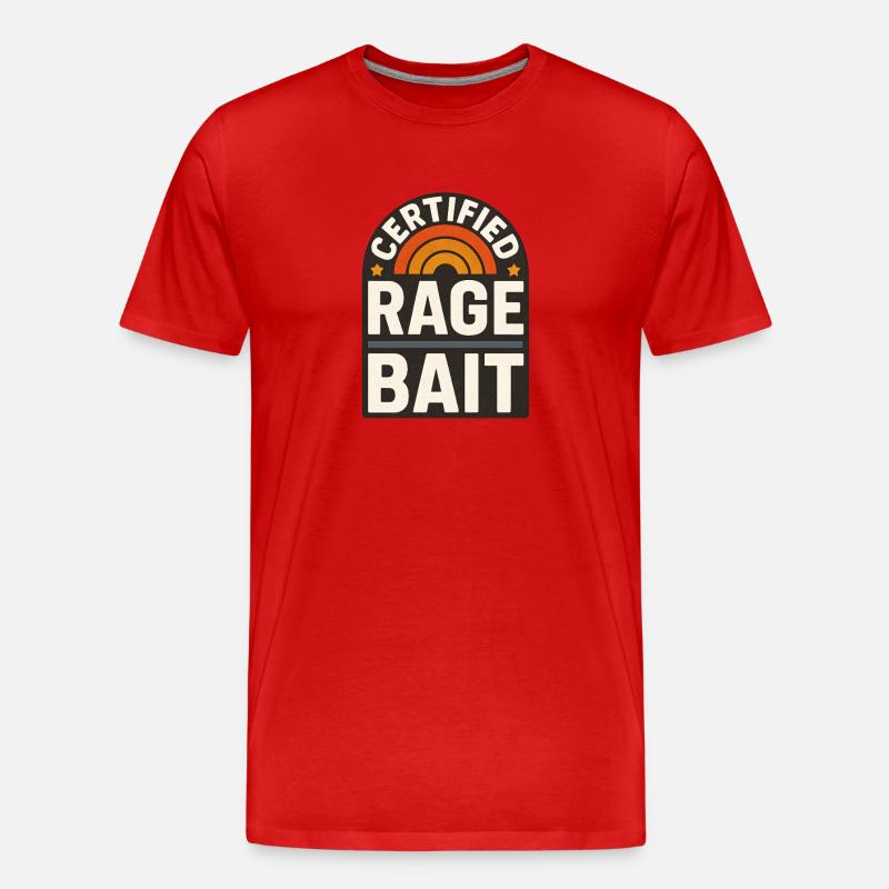 Rage Bait Patch Lustiger Spruch - Männer Premium Bio T-Shirt - Rot