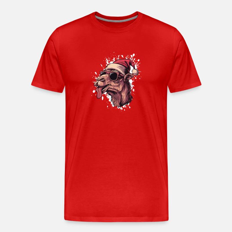 Kamel Weihnachten Lustig - Männer Premium Bio T-Shirt - Rot