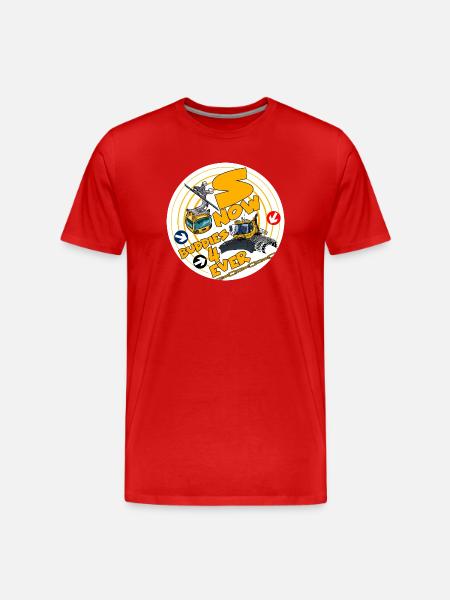 1423-SNOW_BUDDIES_4_EVER_geel-letters - Men's Premium Organic T-Shirt - red