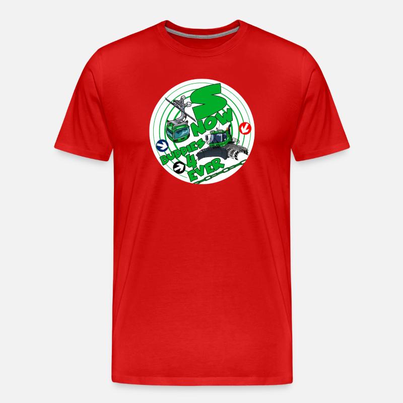 1423-SNOW_BUDDIES_4_EVER_groen-Buchstaben - Männer Premium Bio T-Shirt - Rot
