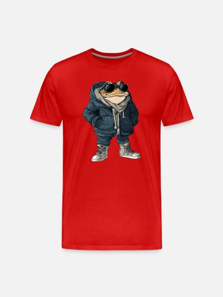 Frog Cool Winter - Men's Premium Organic T-Shirt - red