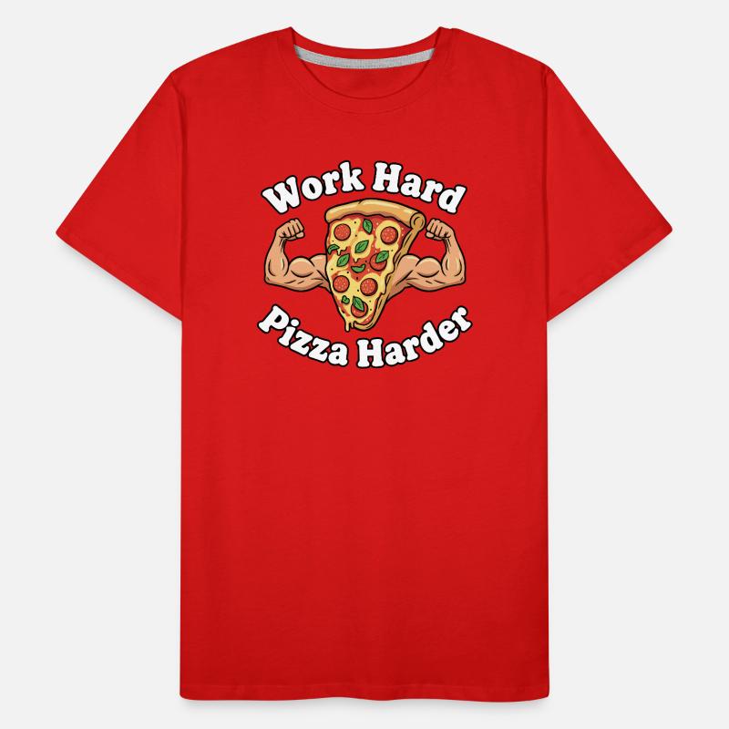 Work Hard Pizza Harder Men's Premium Organic T-Shirt