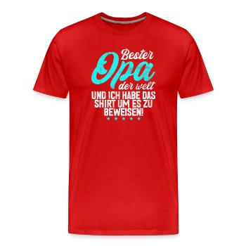 Meilleur grand-père du monde Grands-parents Papi - T-shirt bio Premium Homme - rouge - Devant - Damien (186cm)