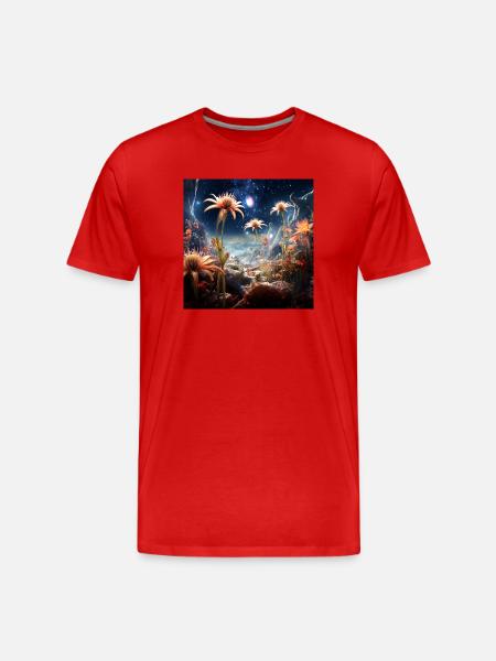 Star Blossom Landscape - Men's Premium Organic T-Shirt - red