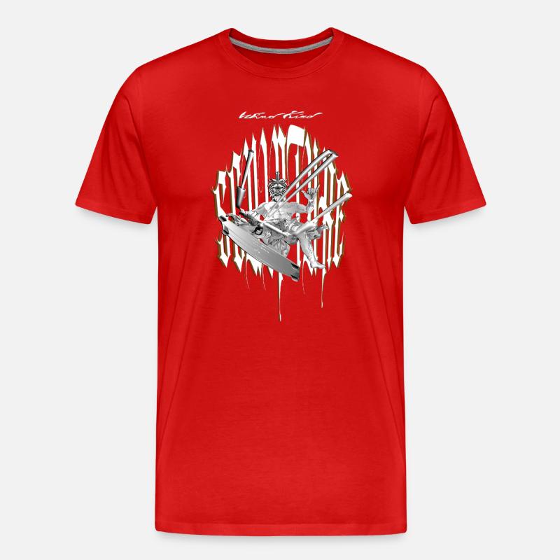 Windkrieger Sculpture  - Männer Premium Bio T-Shirt - Rot