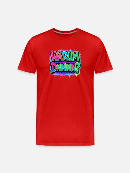 Why DNNN? Neon Graffiti - Men's Premium Organic T-Shirt - red