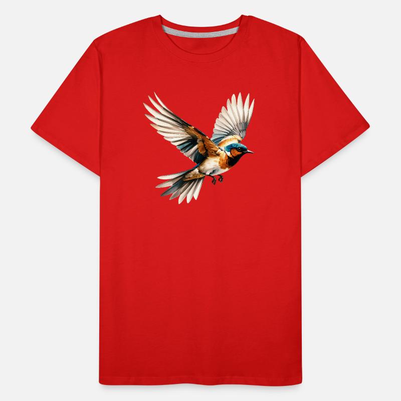 Lebendige Pop-Art mit fliegendem Vogel Männer Premium Bio T-Shirt
