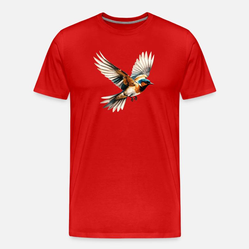 Vibrant Flying Bird Pop Art - Men's Premium Organic T-Shirt - red