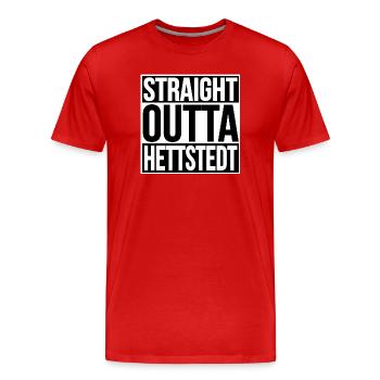 TOUT DROIT SORTI DE HETTSTEDT - T-shirt bio Premium Homme - rouge - Devant - Damien (186cm)