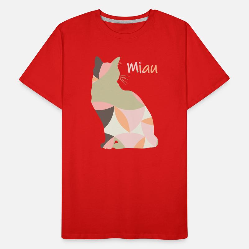 Miaou - Chat - Abstrait T-shirt bio Premium Homme