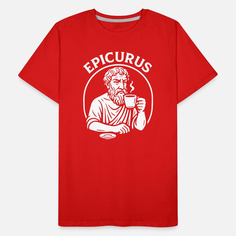 Epicurus Coffee Cup Philosophy Tee Men's Premium Organic T-Shirt