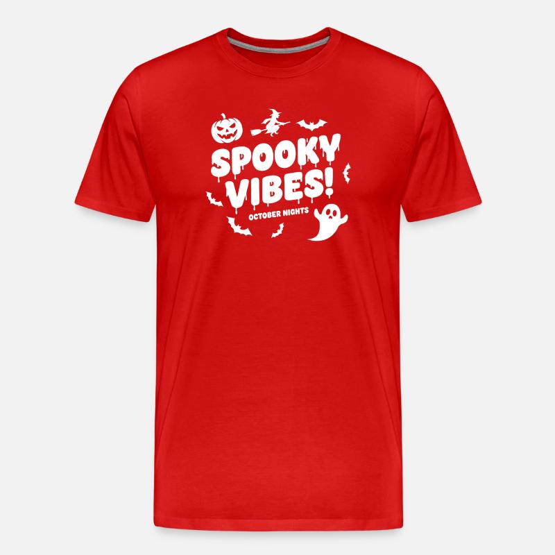 Spooky Vibes Halloween - Männer Premium Bio T-Shirt - Rot