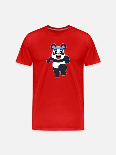 Panda Jogger Jogging Sport - T-shirt bio Premium Homme - rouge