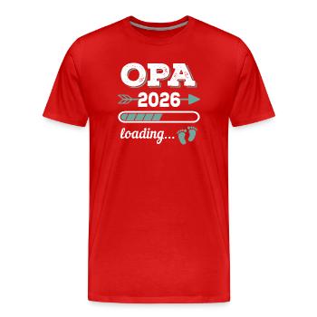 Opa 2026 Loading Werdender Großater Geschenkidee - Männer Premium Bio T-Shirt - Rot - Vorne - Damien (186cm)