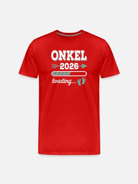 Onkel 2026 Loading Werdender Onkel Geschenkidee - Männer Premium Bio T-Shirt - Rot