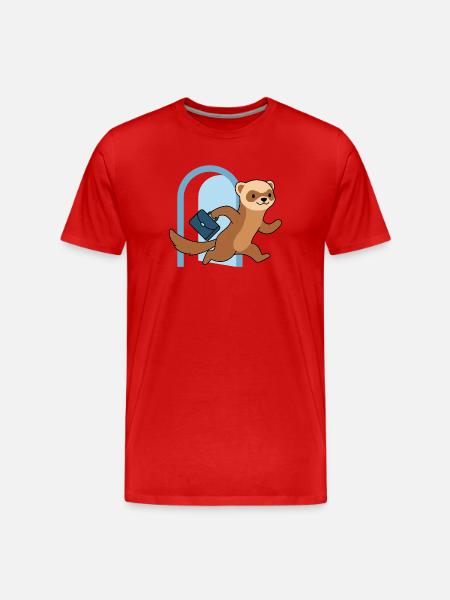 Frettchen sprint durch Torbogen - Männer Premium Bio T-Shirt - Rot