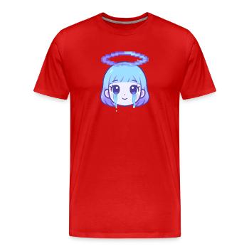 Pixel Halo Crying Girl - Men's Premium Organic T-Shirt - red - Front - Damien (186cm)