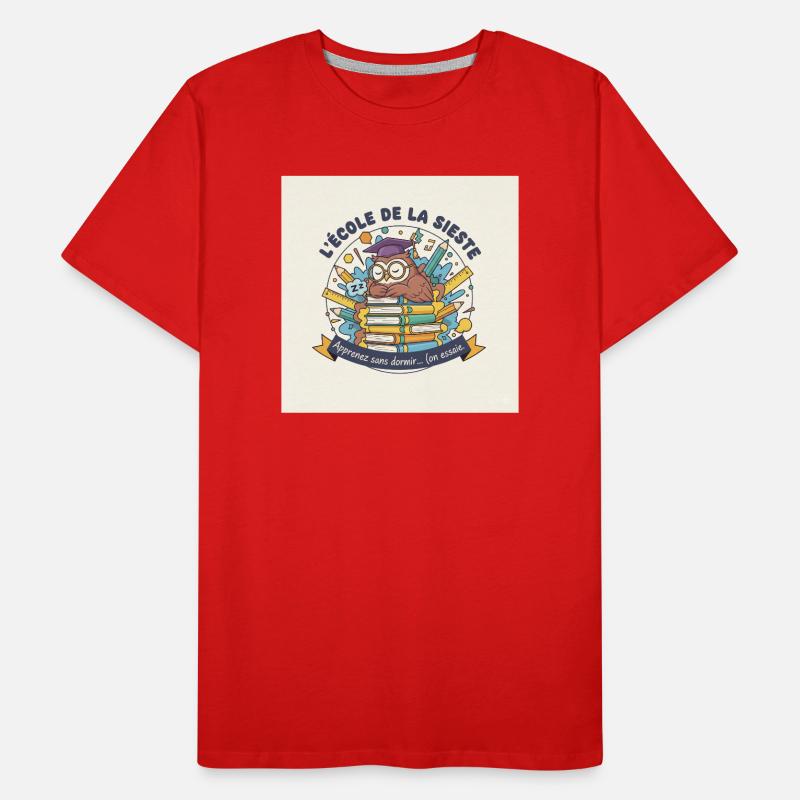 Schule der Eule Nickerchen Schüler Männer Premium Bio T-Shirt