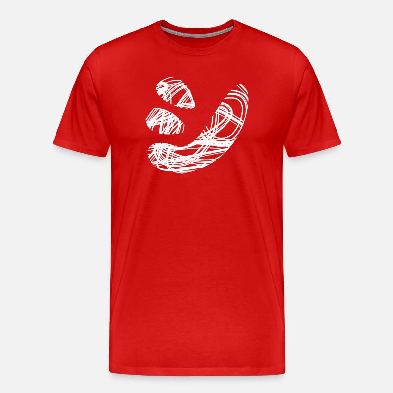Japanese text 'シ' (shi) pattern - Men's Premium Organic T-Shirt - red