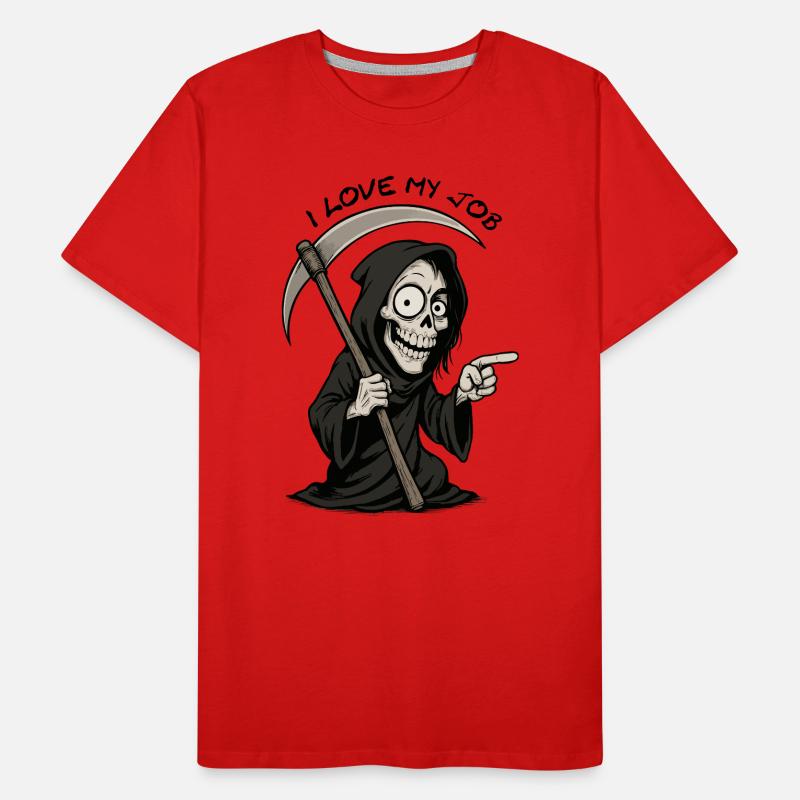 Grim Black Grim Reaper Smiling Men's Premium Organic T-Shirt