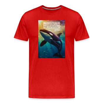 Orca Underwater Hope Verse - T-shirt bio Premium Homme - rouge - Devant - Damien (186cm)