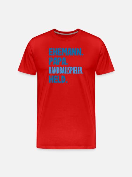 Handballspieler Handball Handballer Geschenke - Männer Premium Bio T-Shirt - Rot