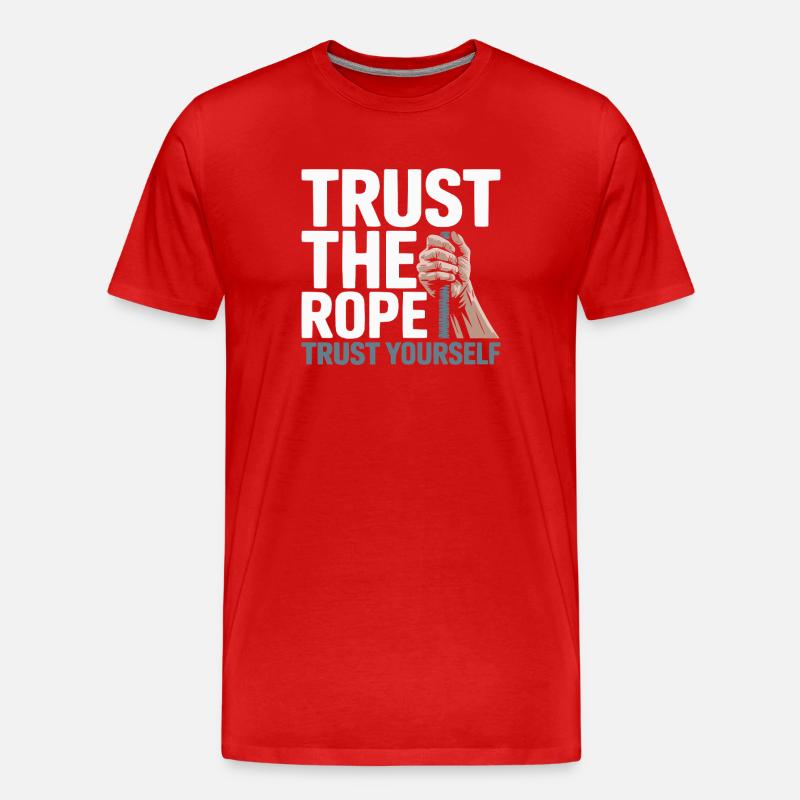 Klettern Bergsteigen Karabiner Bouldern - Männer Premium Bio T-Shirt - Rot