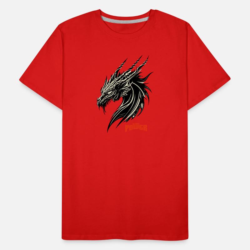 Dragon Head Contrast Pattern Men's Premium Organic T-Shirt