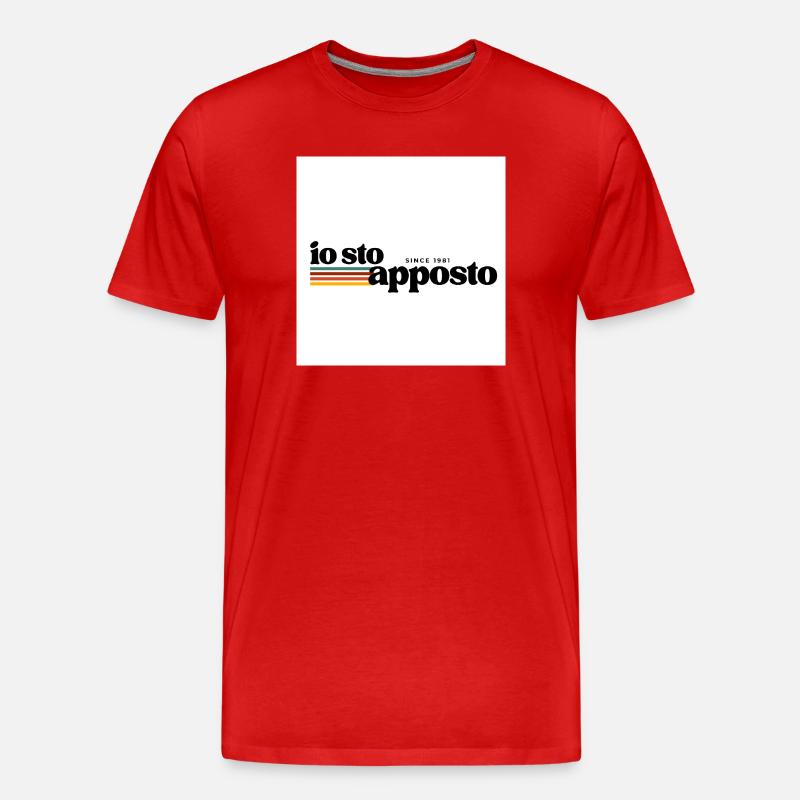 Ich befestige Retro-Streifen - Männer Premium Bio T-Shirt - Rot