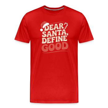 design de Noël sarcastique - T-shirt bio Premium Homme - rouge - Devant - Damien (186cm)