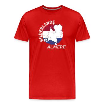 Almere - Männer Premium Bio T-Shirt - Rot - Vorne - Damien (186cm)