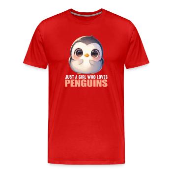 Pingouins Pingouin - T-shirt bio Premium Homme - rouge - Devant - Damien (186cm)
