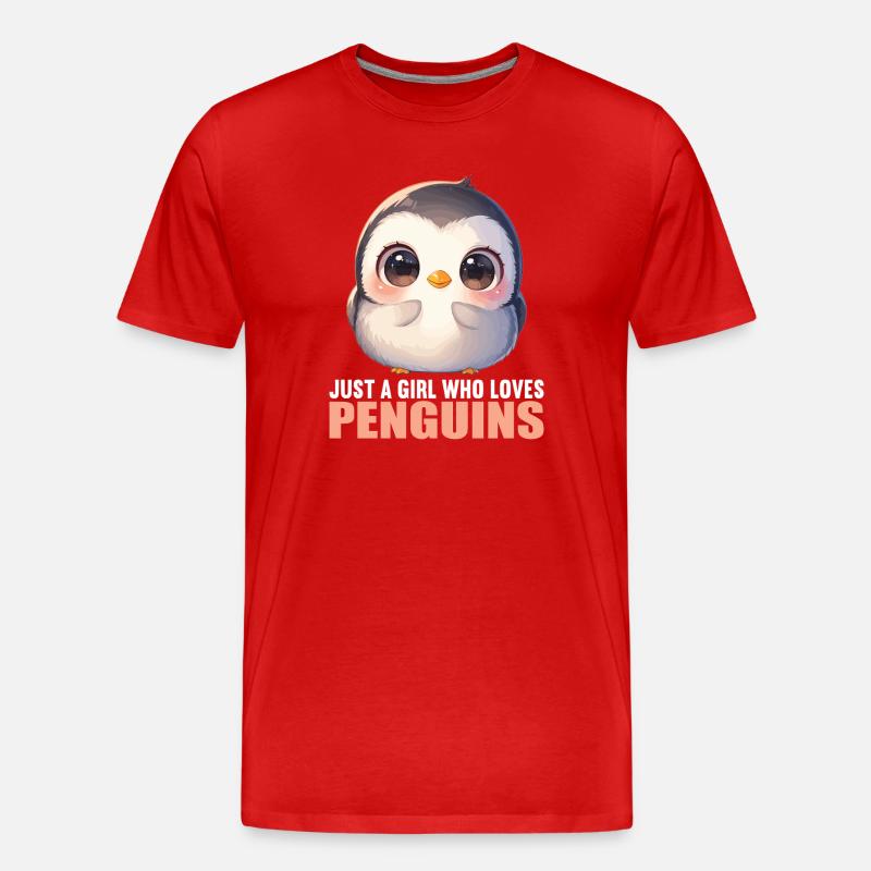 Pinguine Pinguin - Männer Premium Bio T-Shirt - Rot
