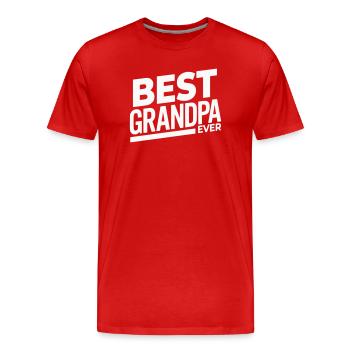 Best Grandpa Ever - Bester Opa - Männer Premium Bio T-Shirt - Rot - Vorne - Damien (186cm)