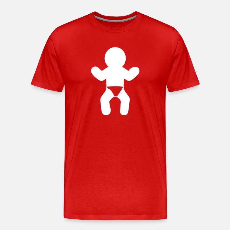 Babysilhouette in Windel - Männer Premium Bio T-Shirt - Rot