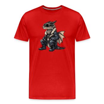 Dragon Cool Hiver - T-shirt bio Premium Homme - rouge - Devant - Damien (186cm)