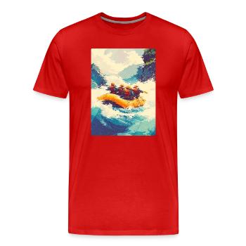 Rafting Expedition in Wild Rapids - Men's Premium Organic T-Shirt - red - Front - Damien (186cm)