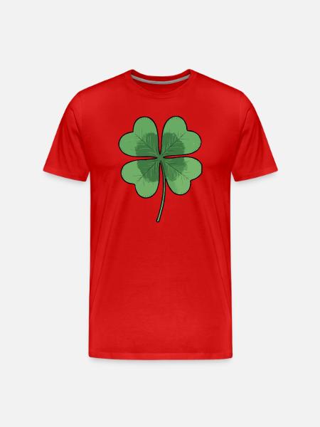 Four leaf clover - Men's Premium Organic T-Shirt - red