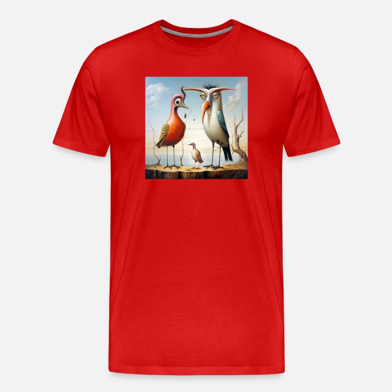 Flugduett am Küstenstrand - Männer Premium Bio T-Shirt - Rot