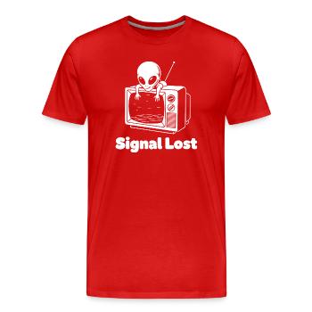 Signal Lost Alien TV - Men's Premium Organic T-Shirt - red - Front - Damien (186cm)